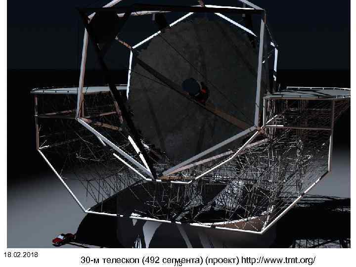18. 02. 2018 30 -м телескоп (492 сегмента) (проект) http: //www. tmt. org/ Л