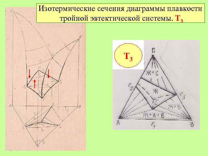 Изотермические сечения диаграммы плавкости тройной эвтектической системы. Т 3 