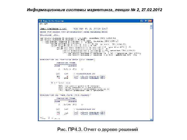 Информационные системы маркетинга, лекция № 2, 27. 02. 2012 Рис. ПР 4. 3. Отчет
