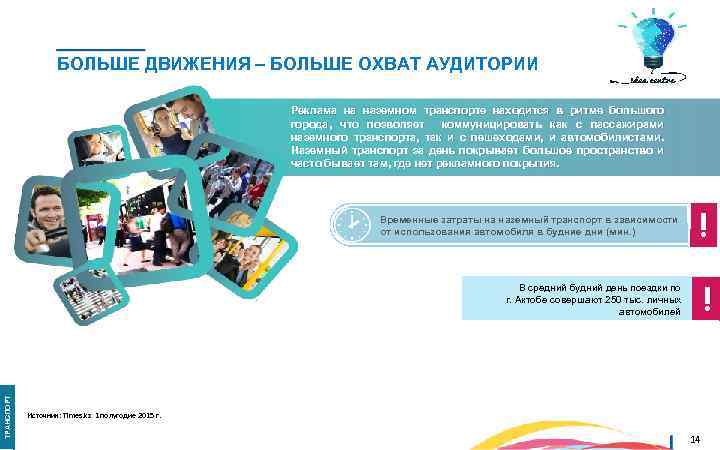 БОЛЬШЕ ДВИЖЕНИЯ – БОЛЬШЕ ОХВАТ АУДИТОРИИ Реклама на наземном транспорте находится в ритме большого