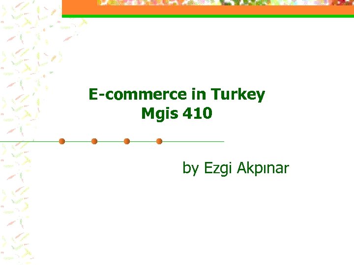 E-commerce in Turkey Mgis 410 by Ezgi Akpınar 