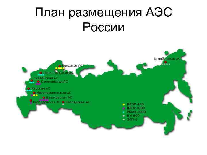 План размещения АЭС России 