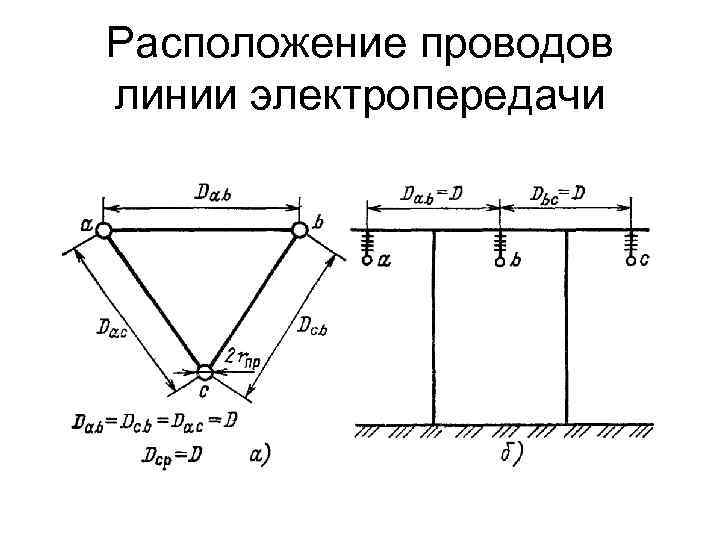 Расположение проводов линии электропередачи 