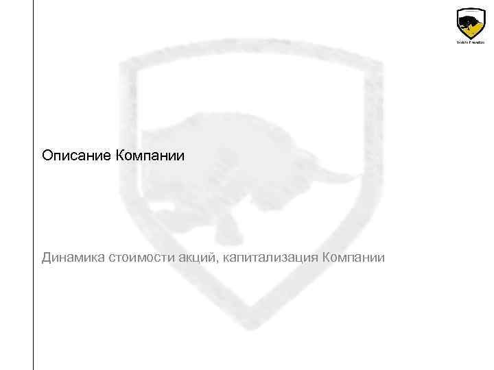Описание Компании Динамика стоимости акций, капитализация Компании 
