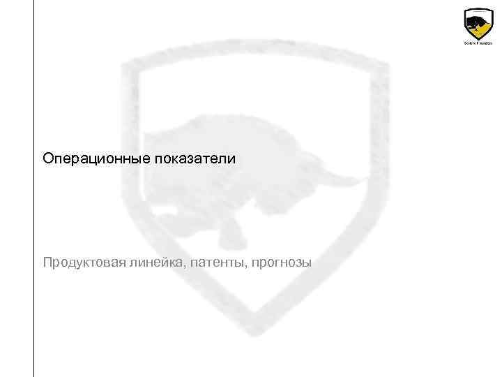Операционные показатели Продуктовая линейка, патенты, прогнозы 