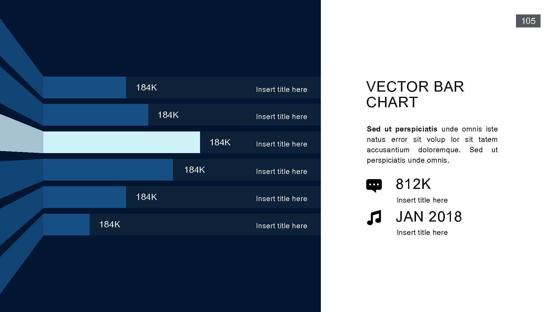 105 184 K Insert title here 184 K VECTOR BAR CHART Insert title here