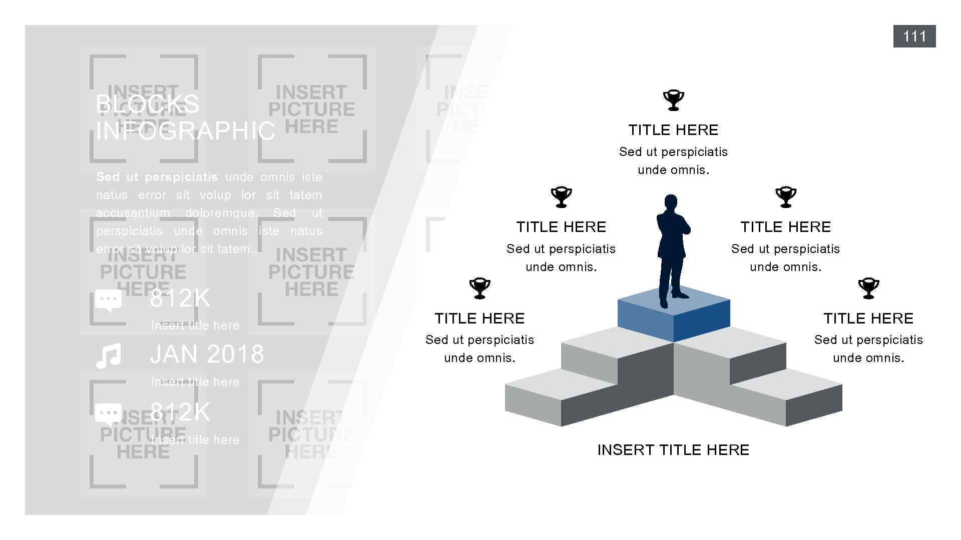 111 BLOCKS INFOGRAPHIC Sed ut perspiciatis unde omnis iste natus error sit volup lor