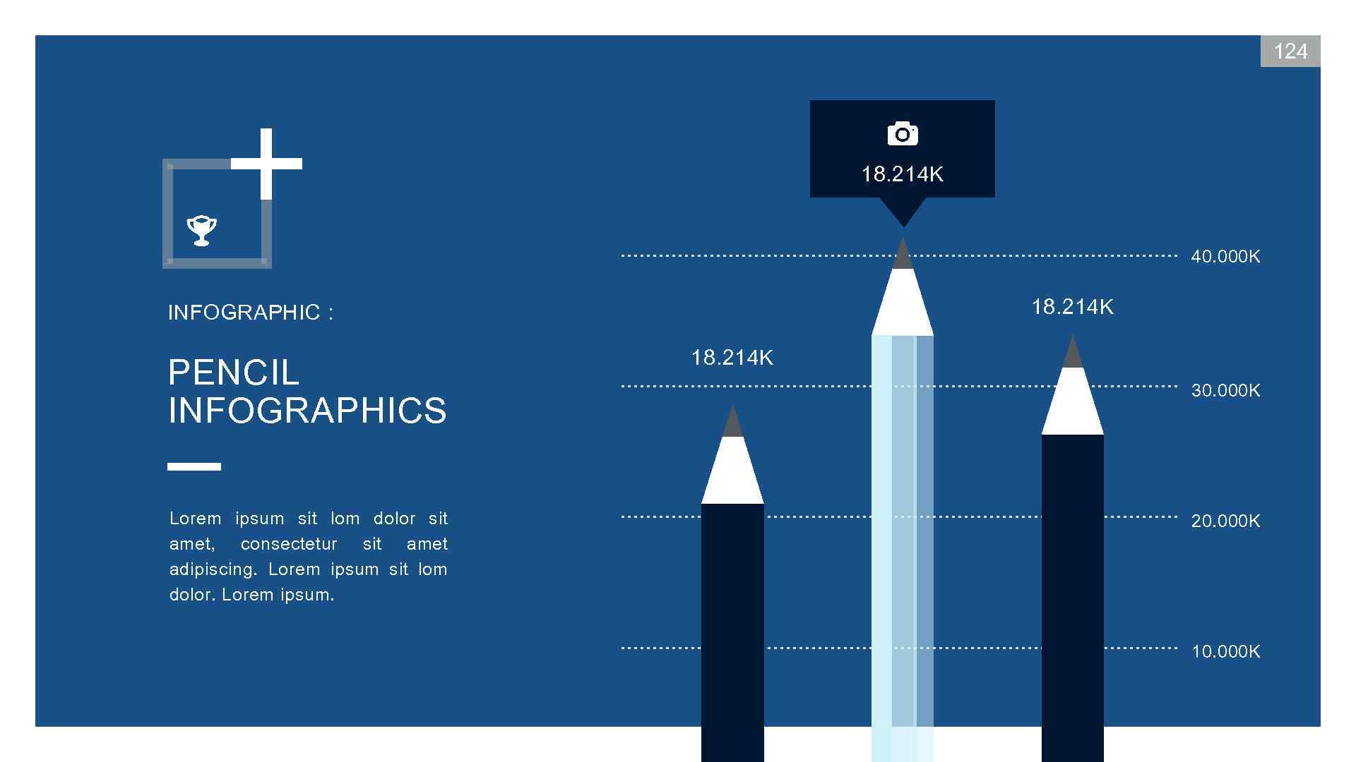 124 18. 214 K 40. 000 K 18. 214 K INFOGRAPHIC : PENCIL INFOGRAPHICS