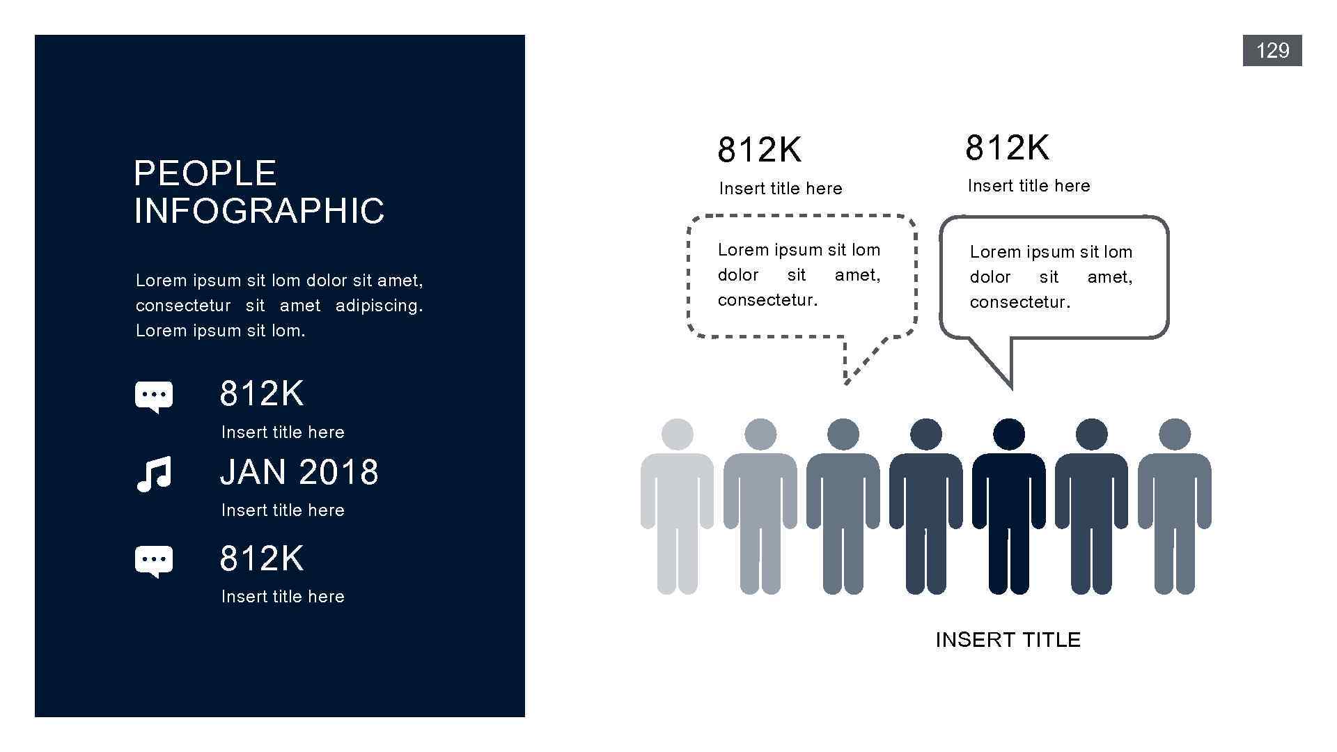 129 PEOPLE INFOGRAPHIC Lorem ipsum sit lom dolor sit amet, consectetur sit amet adipiscing.