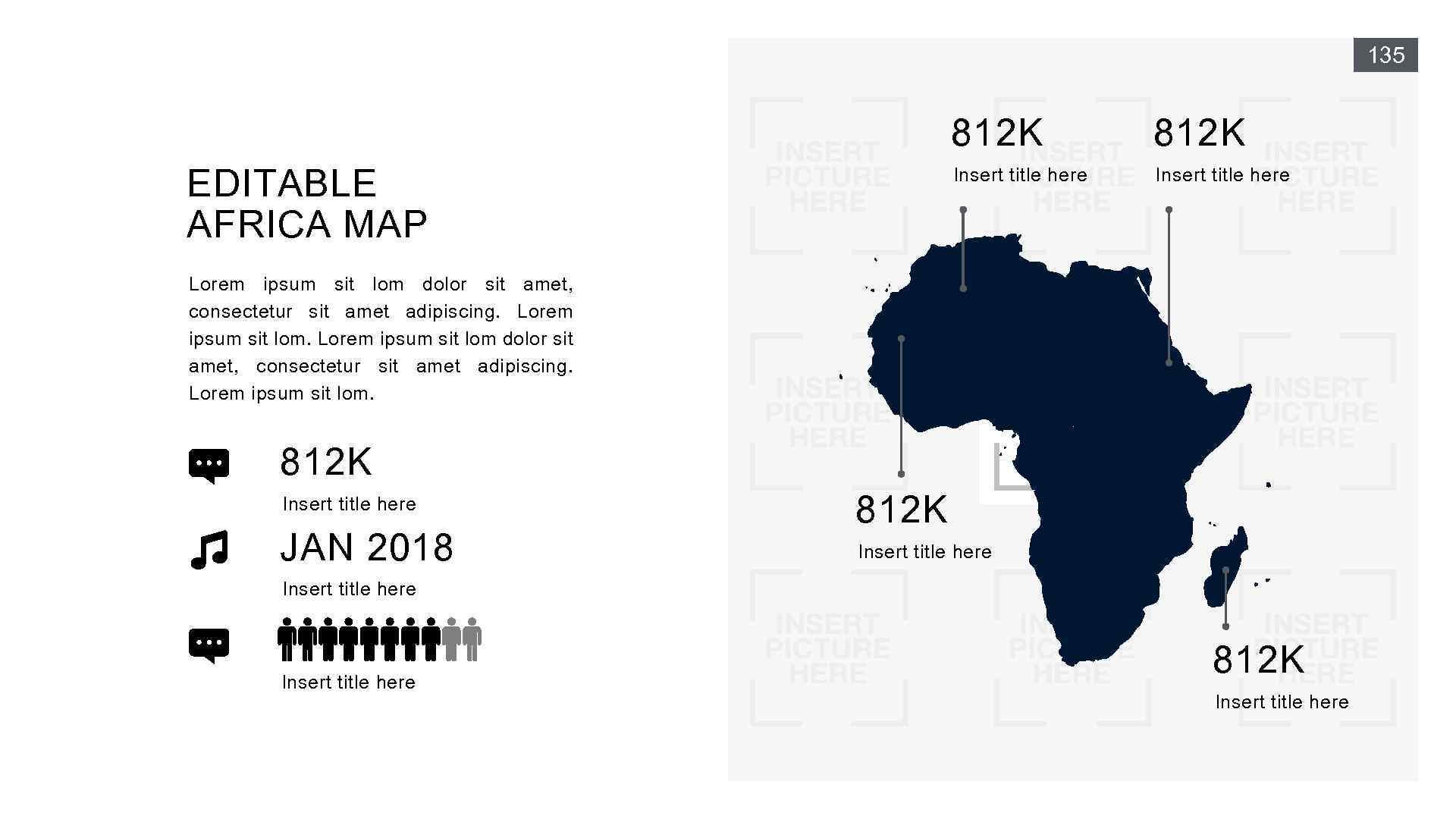 135 812 K Insert title here EDITABLE AFRICA MAP 812 K Insert title here