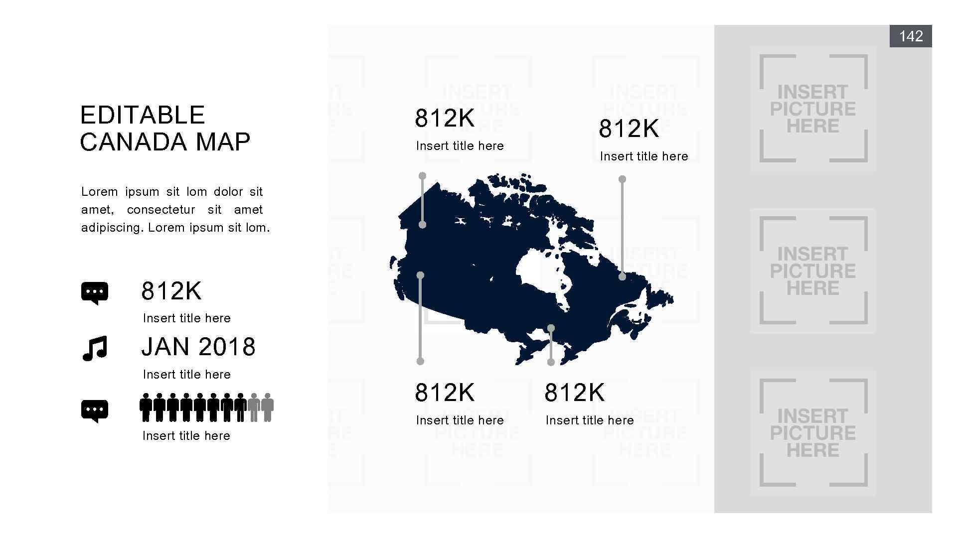 142 EDITABLE CANADA MAP 812 K Insert title here Lorem ipsum sit lom dolor