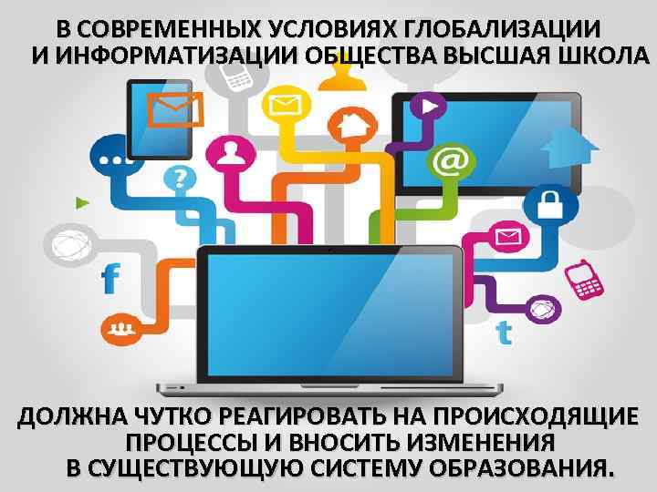 В СОВРЕМЕННЫХ УСЛОВИЯХ ГЛОБАЛИЗАЦИИ И ИНФОРМАТИЗАЦИИ ОБЩЕСТВА ВЫСШАЯ ШКОЛА ДОЛЖНА ЧУТКО РЕАГИРОВАТЬ НА ПРОИСХОДЯЩИЕ