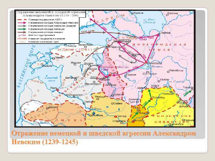 Отражение немецкой и шведской агрессии Александром Невским (1239 -1245) 