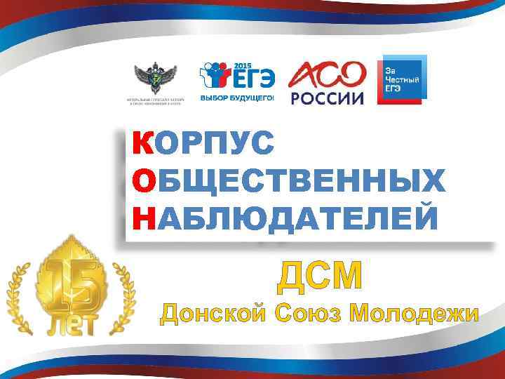КОРПУС ОБЩЕСТВЕННЫХ НАБЛЮДАТЕЛЕЙ ДСМ Донской Союз Молодежи 