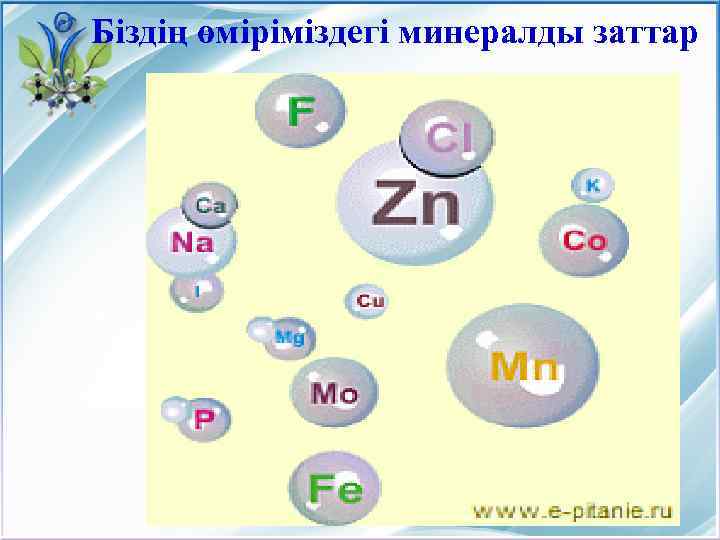 Біздің өміріміздегі минералды заттар 