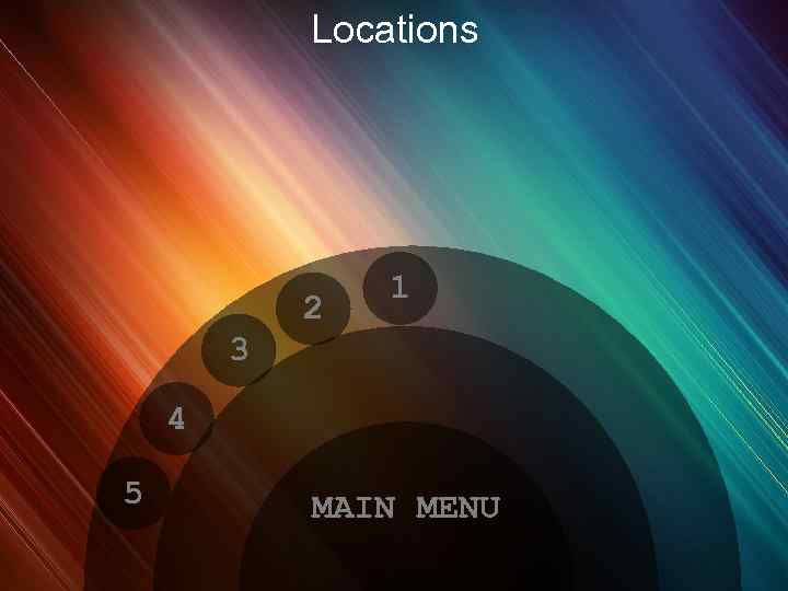Locations 2 1 3 4 5 MAIN MENU 
