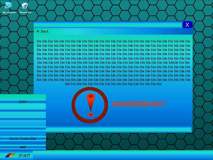 My computer Recycle bin X Back bla bla bla bla bla bla bla bla