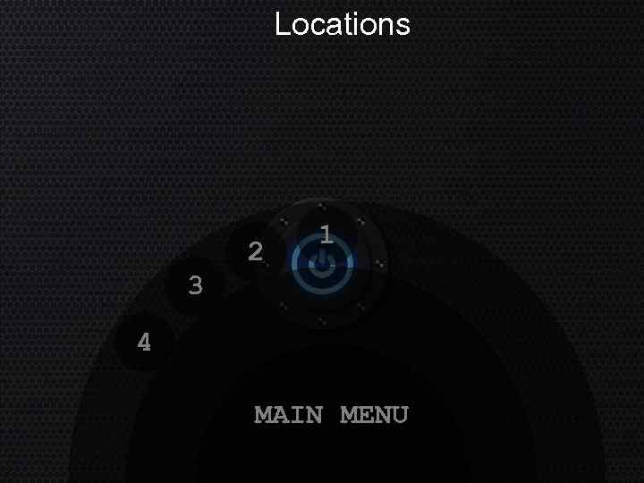 Locations 2 1 3 4 MAIN MENU 