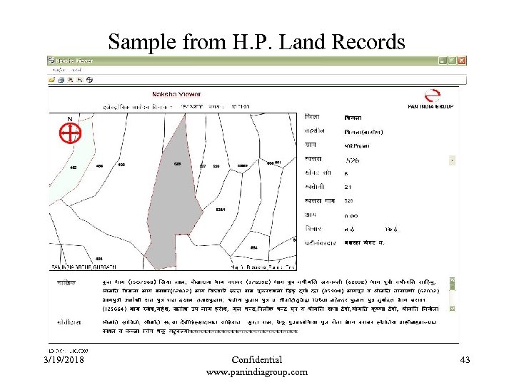 Sample from H. P. Land Records 3/19/2018 Confidential www. panindiagroup. com 43 