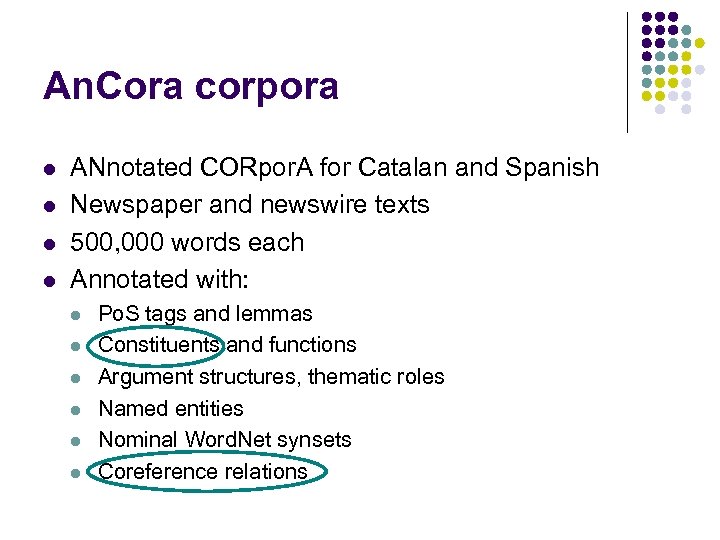 An. Cora corpora l l ANnotated CORpor. A for Catalan and Spanish Newspaper and