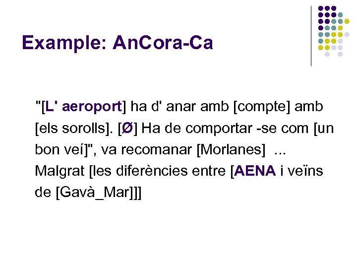 Example: An. Cora-Ca 