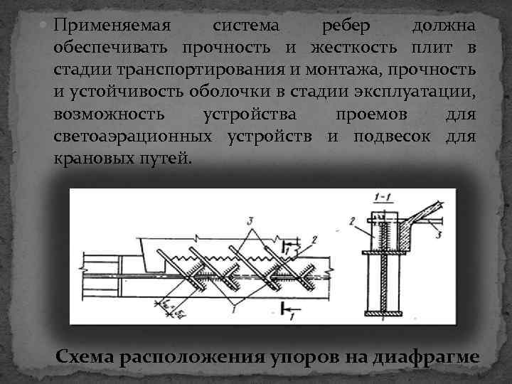  Применяемая система ребер должна обеспечивать прочность и жесткость плит в стадии транспортирования и