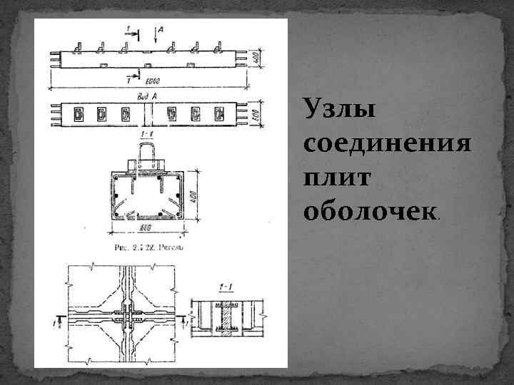Узлы соединения плит оболочек. 