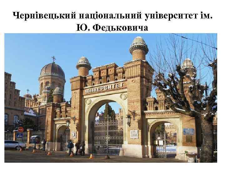 Чернівецький національний університет ім. Ю. Федьковича 