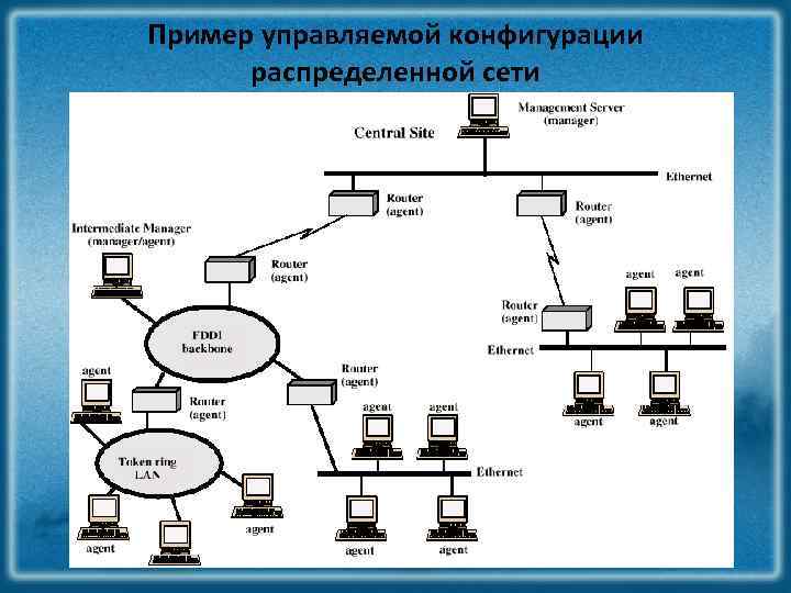 Пример управляемой конфигурации распределенной сети 