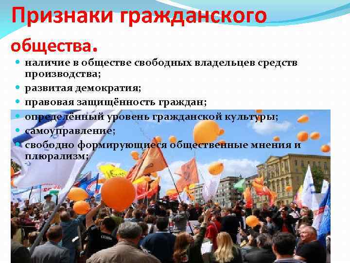 Проявления гражданского общества