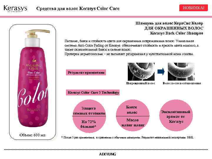 НОВИНКА! Средства для волос Kerasys Color Care Шампунь для волос Кера. Cис Колор ДЛЯ