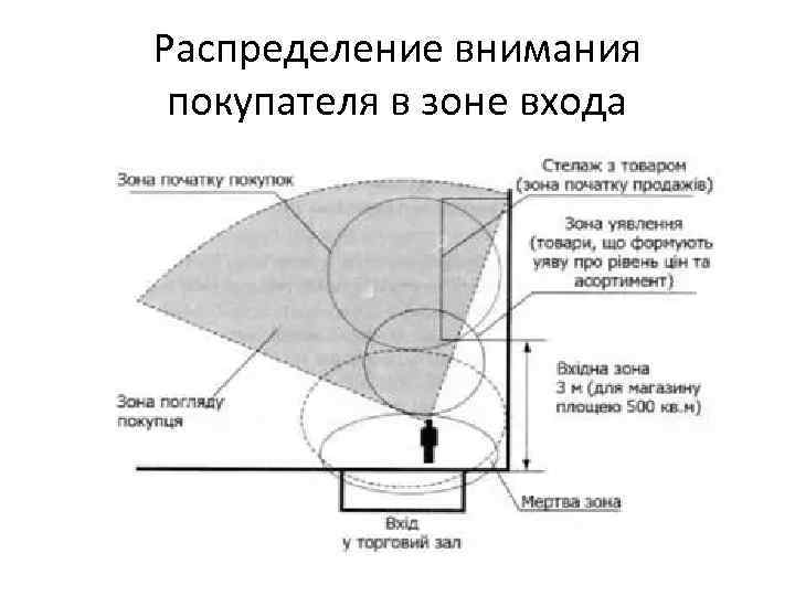 Распределение внимания покупателя в зоне входа 