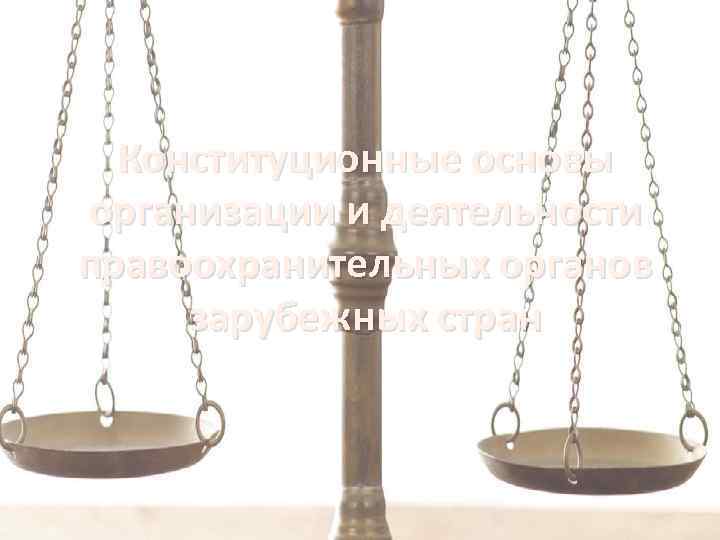 Конституционные основы организации и деятельности правоохранительных органов зарубежных стран 