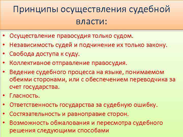 Принцип осуществления правосудия только судом