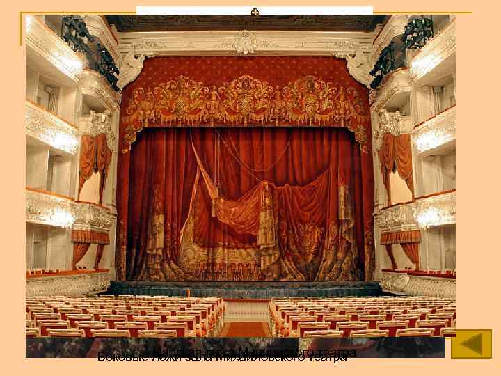 боковая ложа Александринского театра Царская ложа Мариинского театра Боковые Ложи зала Михайловского театра 