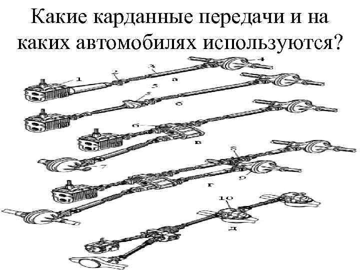Какие карданные передачи и на каких автомобилях используются? 