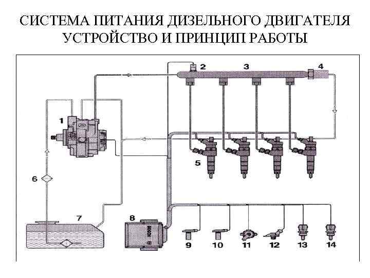 СИСТЕМА ПИТАНИЯ ДИЗЕЛЬНОГО ДВИГАТЕЛЯ УСТРОЙСТВО И ПРИНЦИП РАБОТЫ 