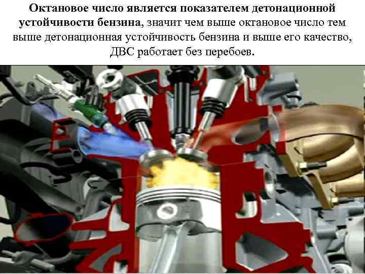 Октановое число является показателем детонационной устойчивости бензина, значит чем выше октановое число тем выше