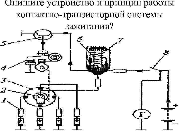 Опишите устройство и принцип работы контактно-транзисторной системы зажигания? 