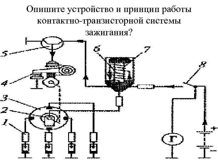 Опишите устройство и принцип работы контактно-транзисторной системы зажигания? 