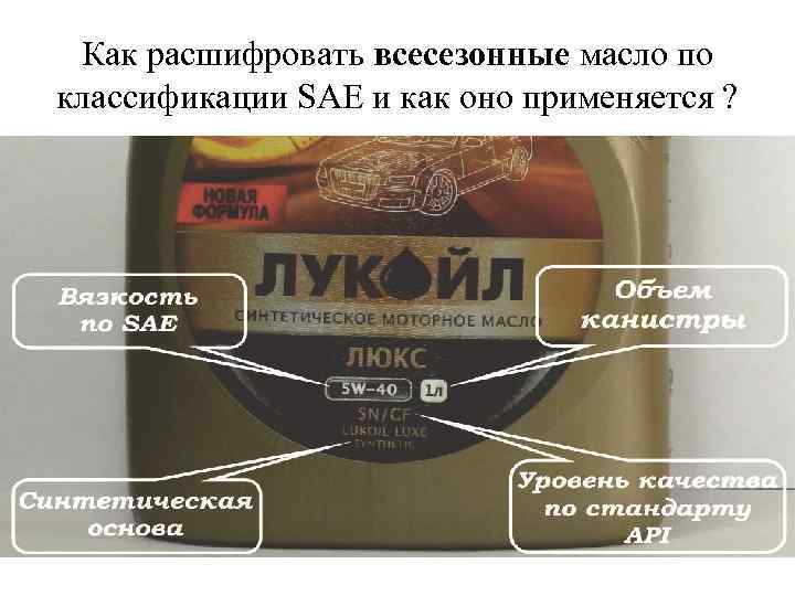 Как расшифровать всесезонные масло по классификации SAE и как оно применяется ? 