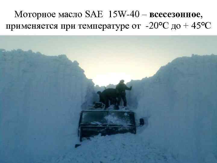 Моторное масло SAE 15 W-40 – всесезонное, применяется при температуре от -20°С до +