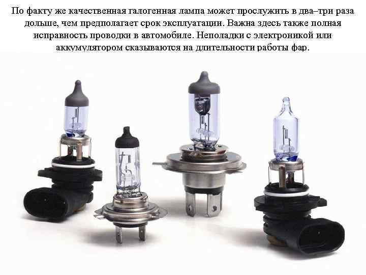 По факту же качественная галогенная лампа может прослужить в два–три раза дольше, чем предполагает