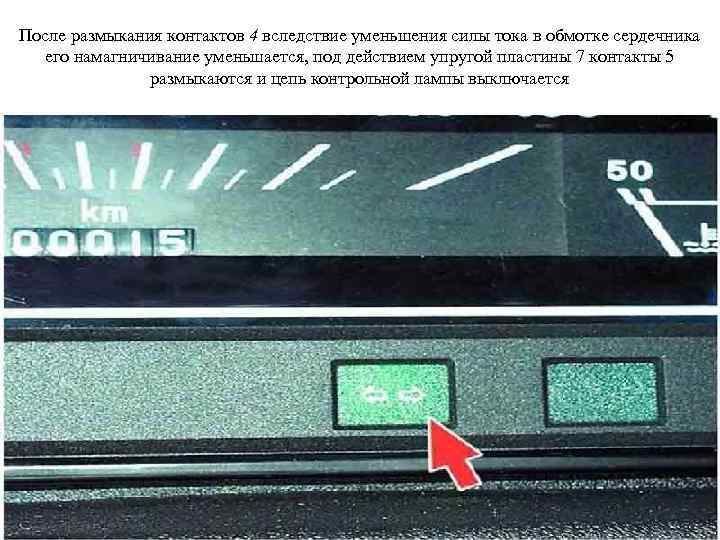 После размыкания контактов 4 вследствие уменьшения силы тока в обмотке сердечника его намагничивание уменьшается,