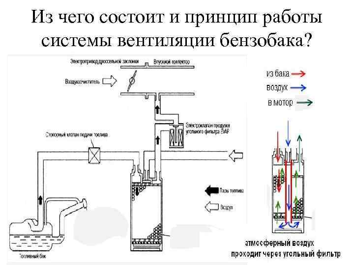 Из чего состоит и принцип работы системы вентиляции бензобака? 