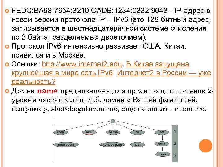 FEDC: BA 98: 7654: 3210: CADB: 1234: 0332: 9043 - IP-адрес в новой версии