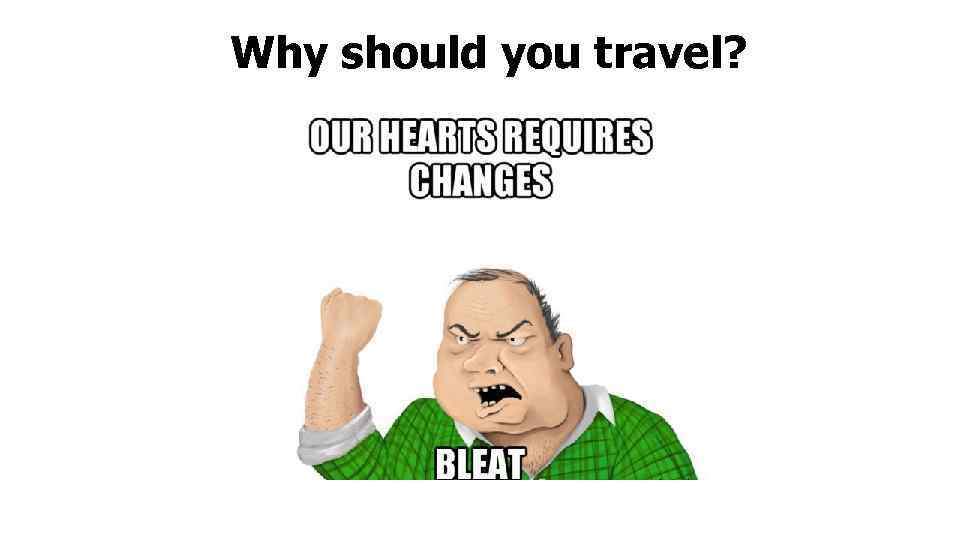 Why should you travel? 