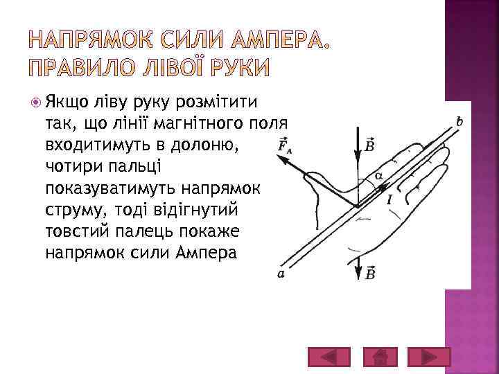  Якщо ліву руку розмітити так, що лінії магнітного поля входитимуть в долоню, чотири