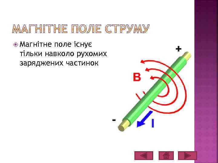  Магнітне поле існує тільки навколо рухомих заряджених частинок 