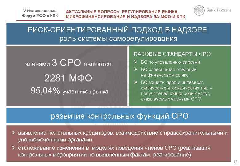 V Национальный Форум МФО и КПК НАЗВАНИЕ ПРЕЗЕНТАЦИИ АКТУАЛЬНЫЕ ВОПРОСЫ РЕГУЛИРОВАНИЯ РЫНКА МИКРОФИНАНСИРОВАНИЯ И